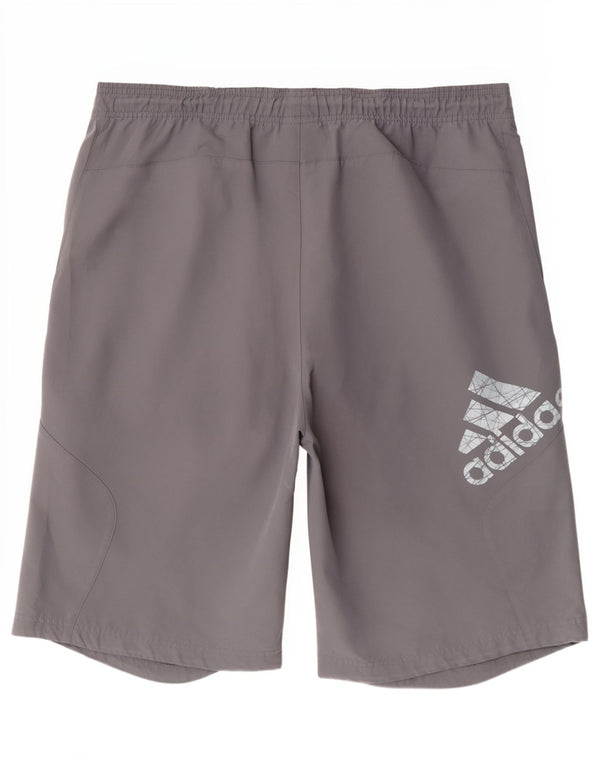 Pantaloncini sportivi grafici da uomo Adidas grandi sportivi in poliestere grigio