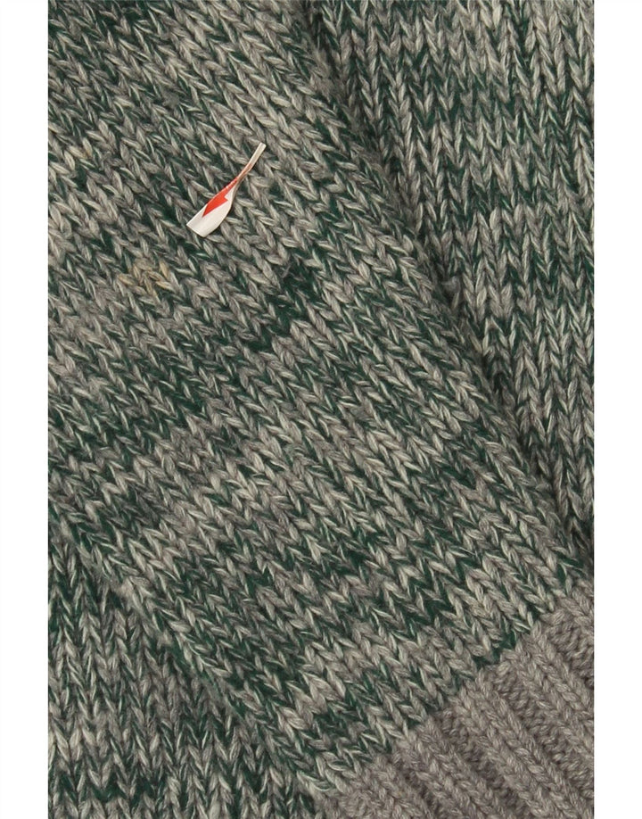 Maglione cardigan da uomo Fred Perry in lana puntinata verde grande