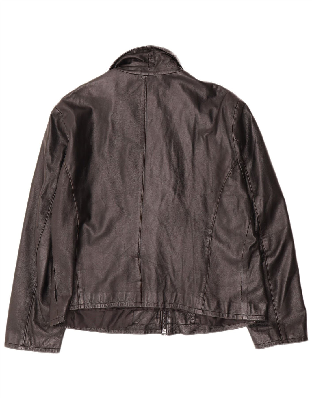 Giacca in pelle da donna VINTAGE UK 16 grande pelle nera