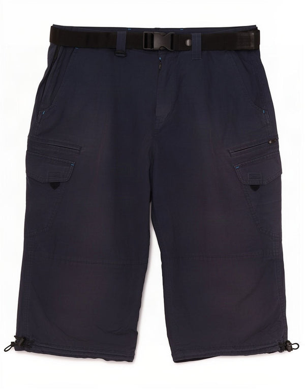 Marks & Spencer Mens Regular Fit Cargo Bermuda Shorts W36 Large Navy Blue