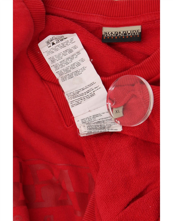 Felpa con grafica geografica da uomo NAPAPIJRI XL in cotone rosso