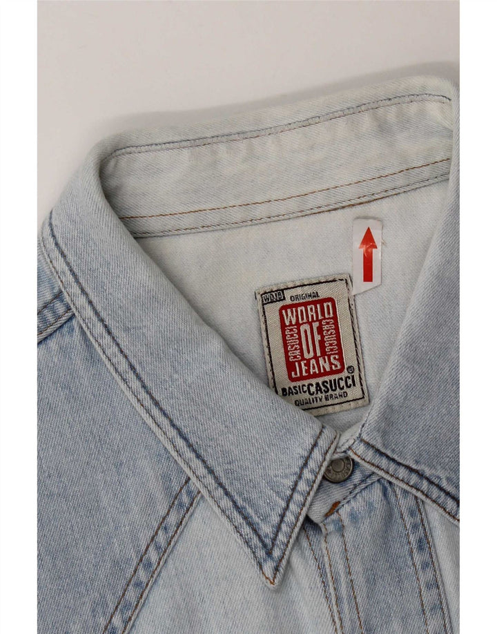 Camicia di jeans da uomo Casucci XL in cotone blu