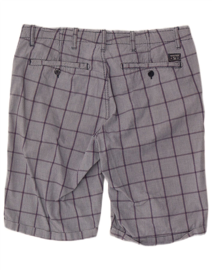 Pantaloncini chino da uomo Woolrich W32 a quadri blu medio