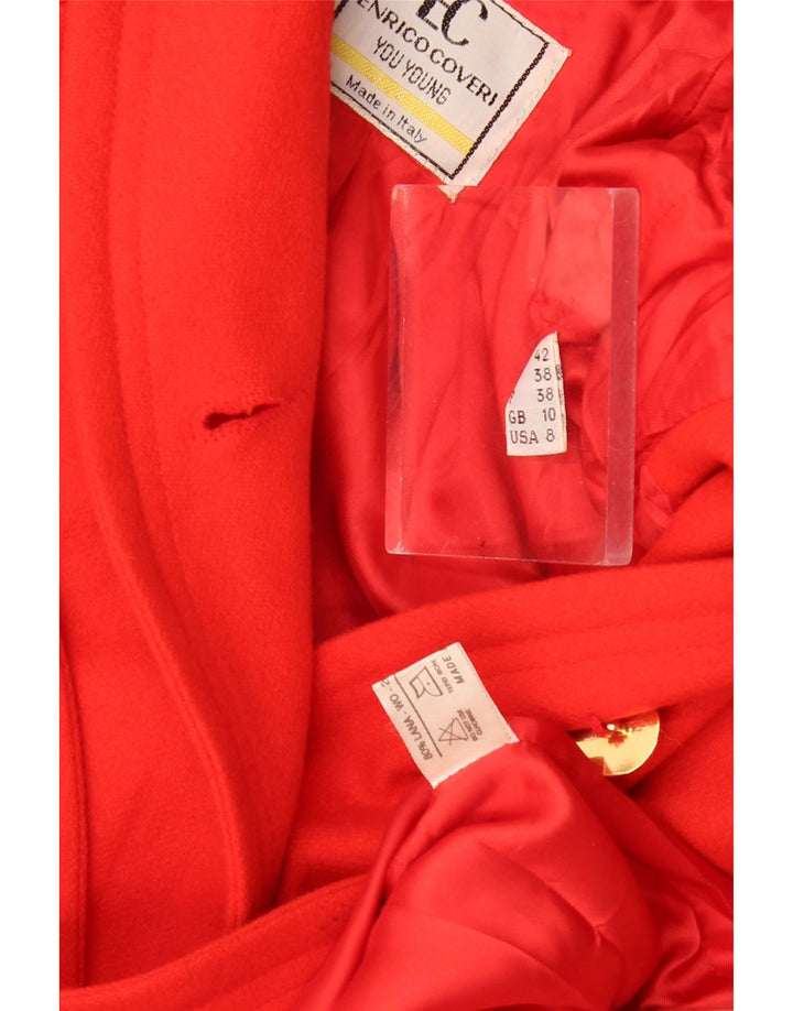 Enrico Coveri Giacca da donna oversize a 5 bottoni da donna UK 10 piccola in lana rossa