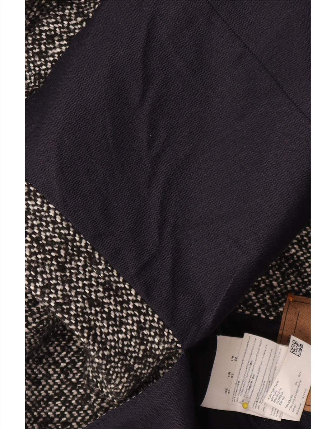 Cappotto da uomo Hugo Boss UK 52 XL Poliacrilico chiazzato grigio
