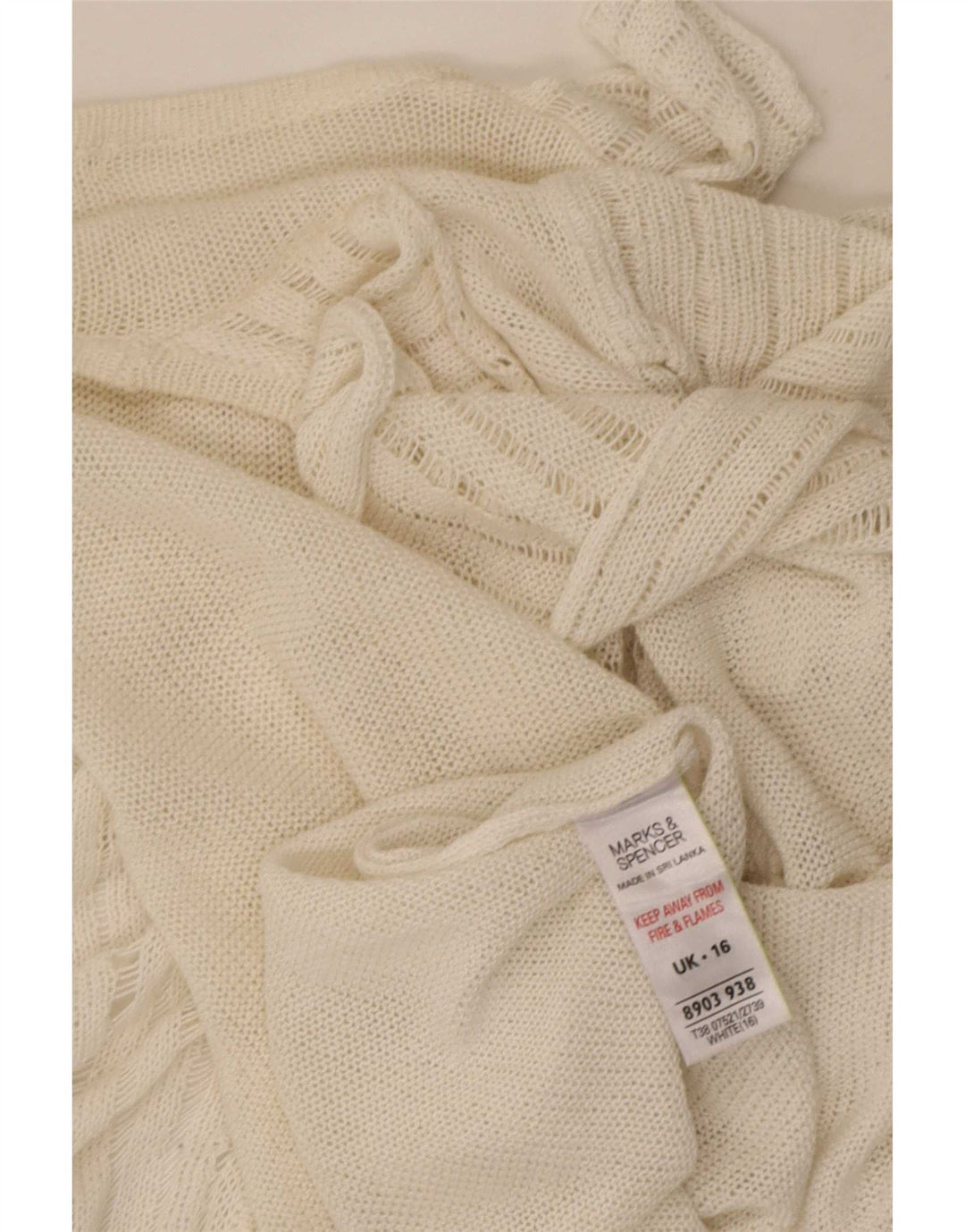Marks & Spencer Top cardigan aperto sul davanti con volant da donna UK 16 grande bianco