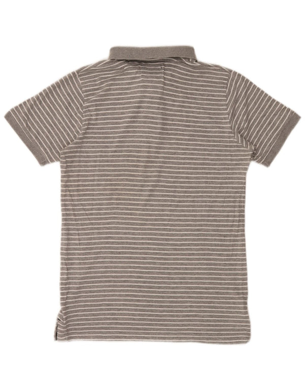 Polo da uomo Woolrich piccola in cotone a righe grigie
