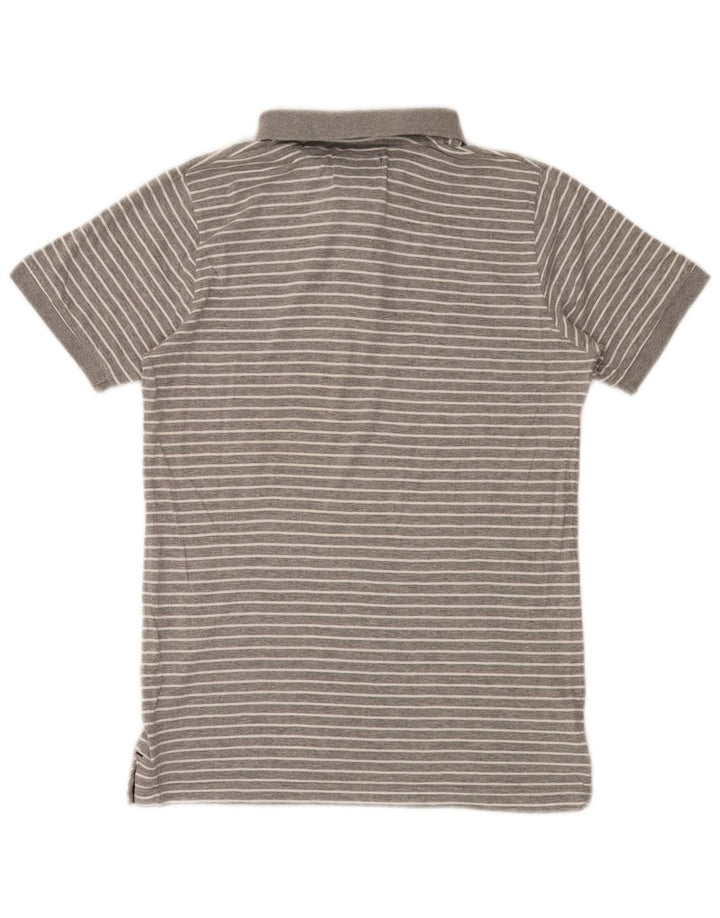 Polo da uomo Woolrich piccola in cotone a righe grigie