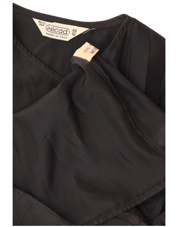 Camicetta camicia da donna VINTAGE IT 46 Large Nero Poliestere