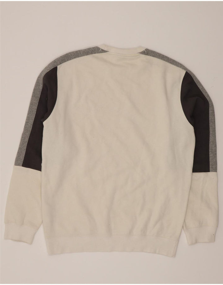 Felpa da uomo Champion Jumper XL in cotone color block bianco
