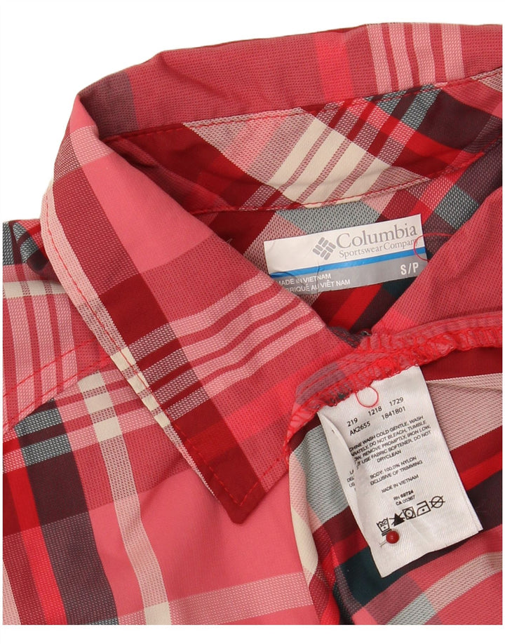 COLUMBIA Womens Shirt UK 10 Small Red Plaid Nylon