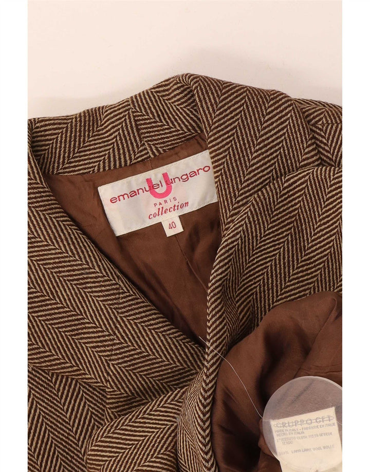 Giacca Blazer Donna Emanuel Ungaro IT 40 Small Marrone Spinato