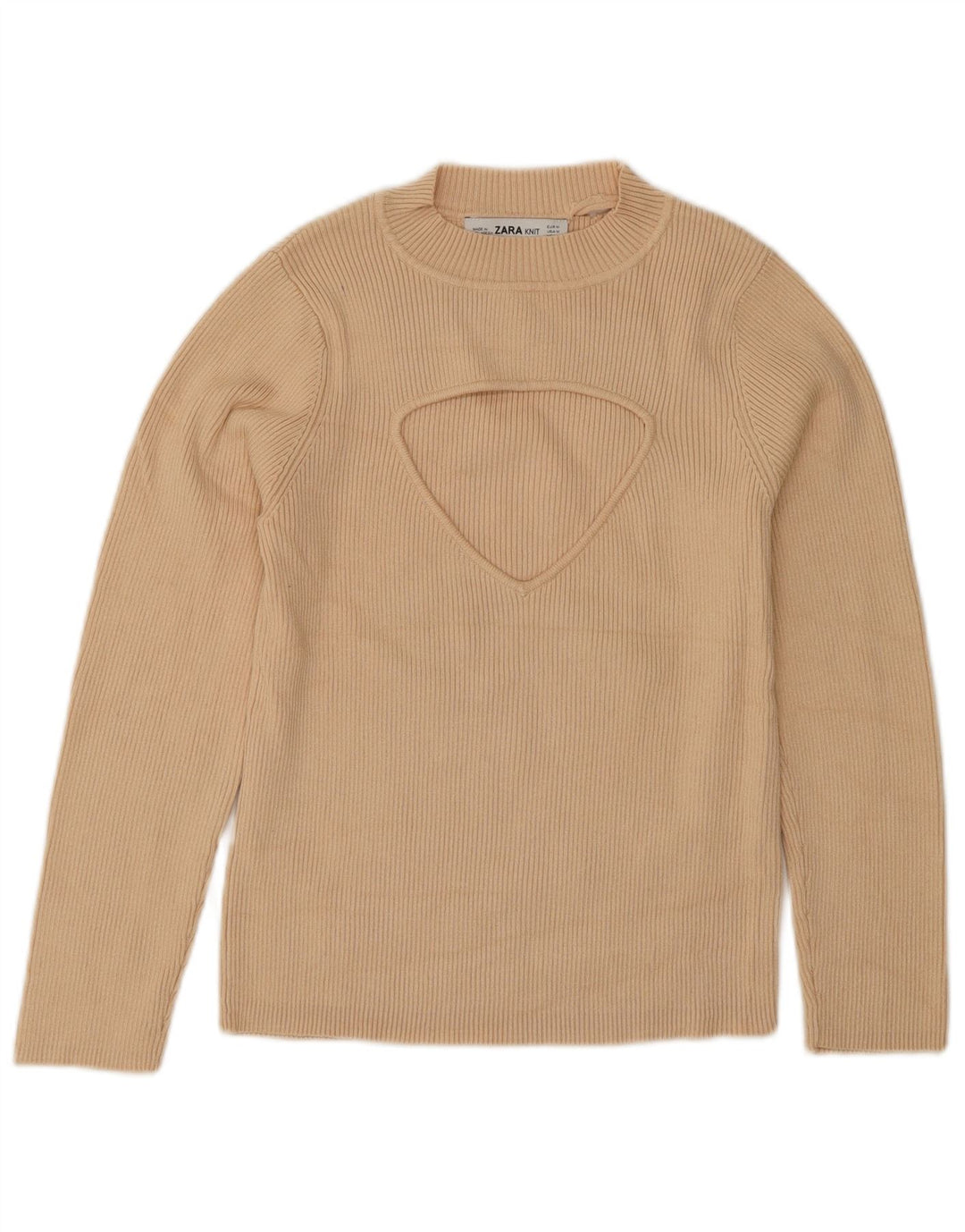Top corto Zara da donna con maniche a 3/4 UK 12 Beige medio