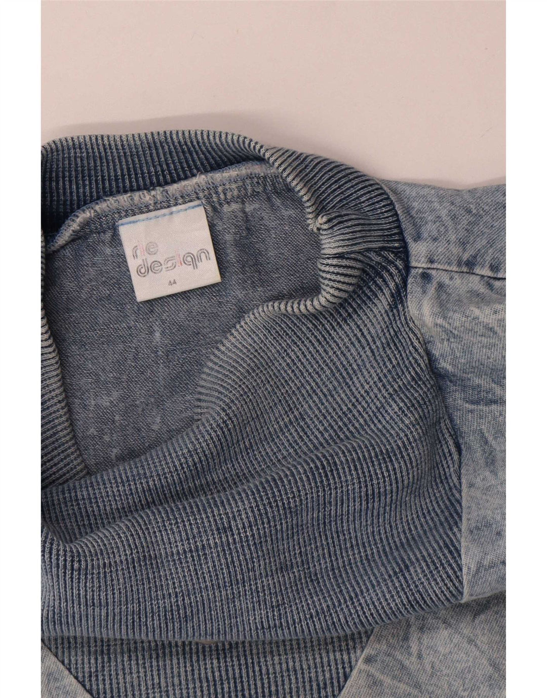 Felpa oversize da donna vintage maglione EU 44 XL cotone blu