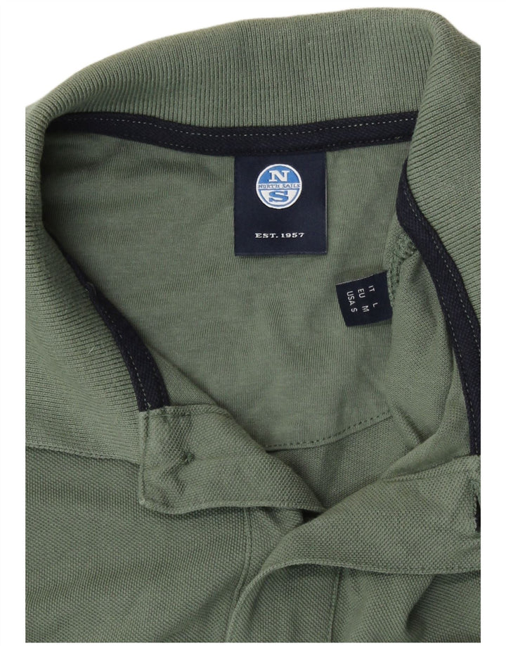 Polo da uomo North Sails in cotone verde medio