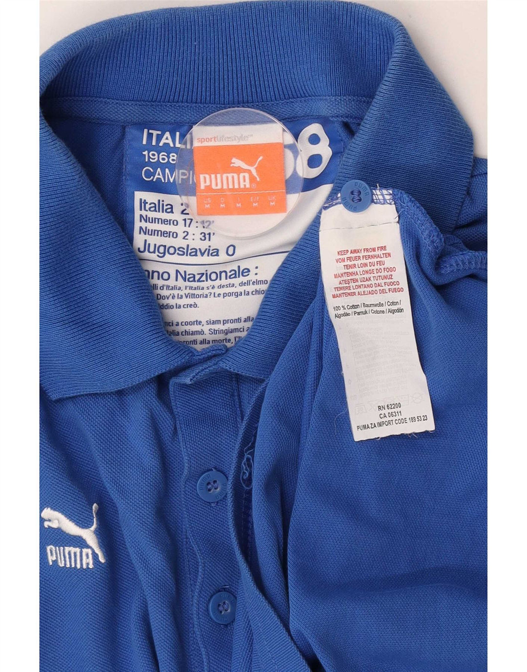Polo grafica da uomo Puma in cotone blu medio