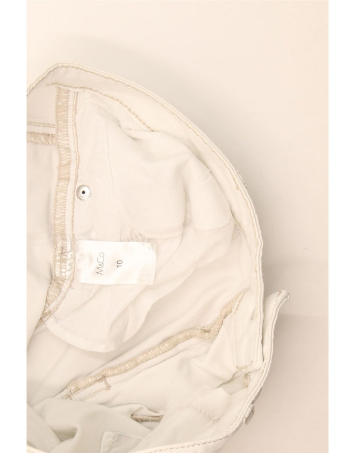 Jeans slim da donna M&Co UK 10 piccoli W30 L30 cotone bianco