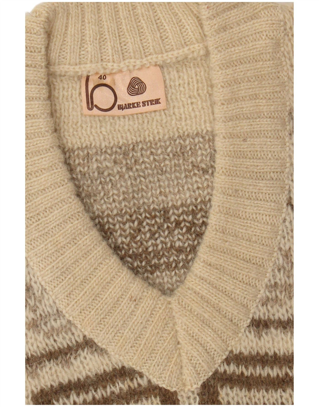 Canottiera vintage da donna IT 40 piccola lana Fair Isle beige