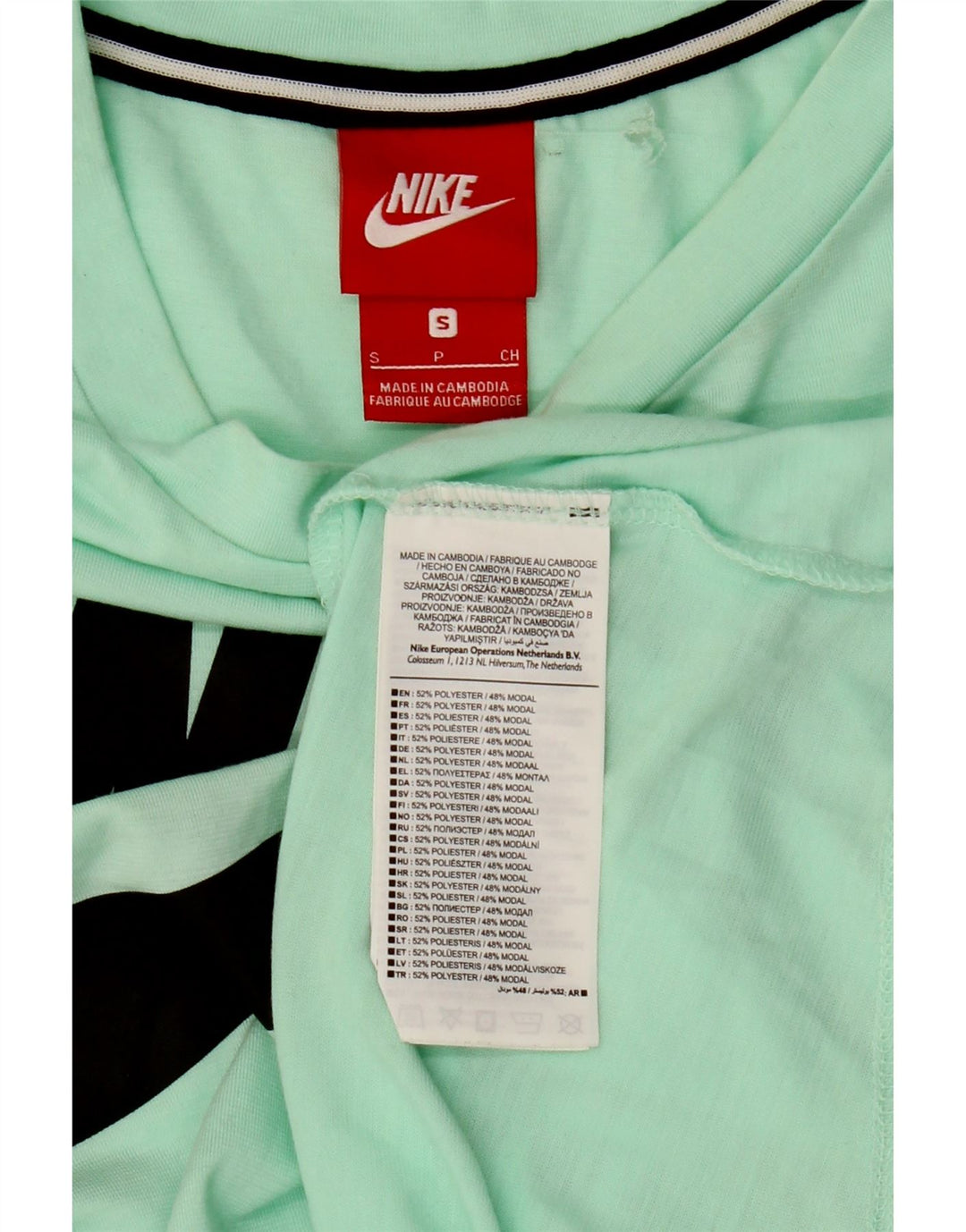 T-shirt grafica da donna Nike Top UK 10 piccola verde poliestere