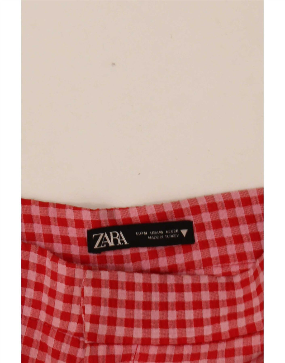 Pantaloni corti da donna Zara medi W28 L25 a quadretti rossi