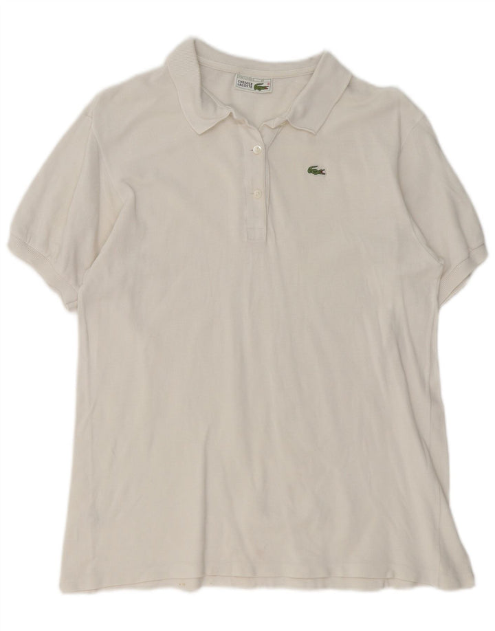 Polo da donna Lacoste taglia 46 XL in cotone bianco