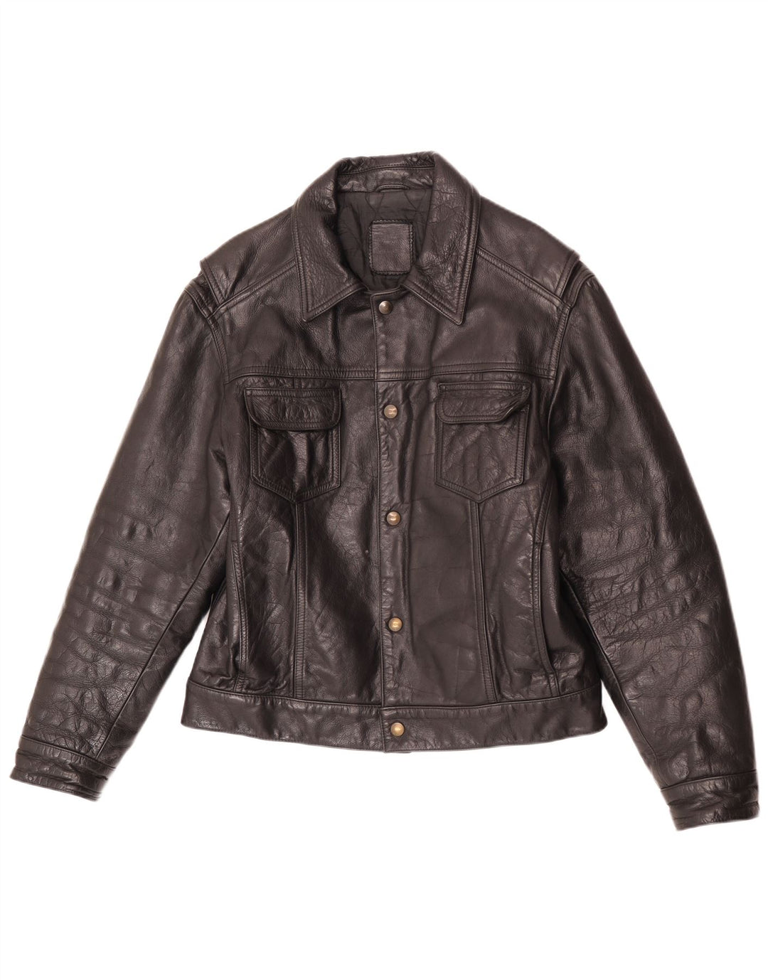 Giacca in pelle vintage da uomo UK 40 grande nera