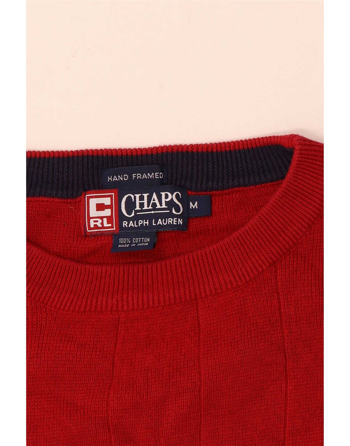 Maglione maglione girocollo da uomo Chaps Ralph Lauren in cotone rosso medio