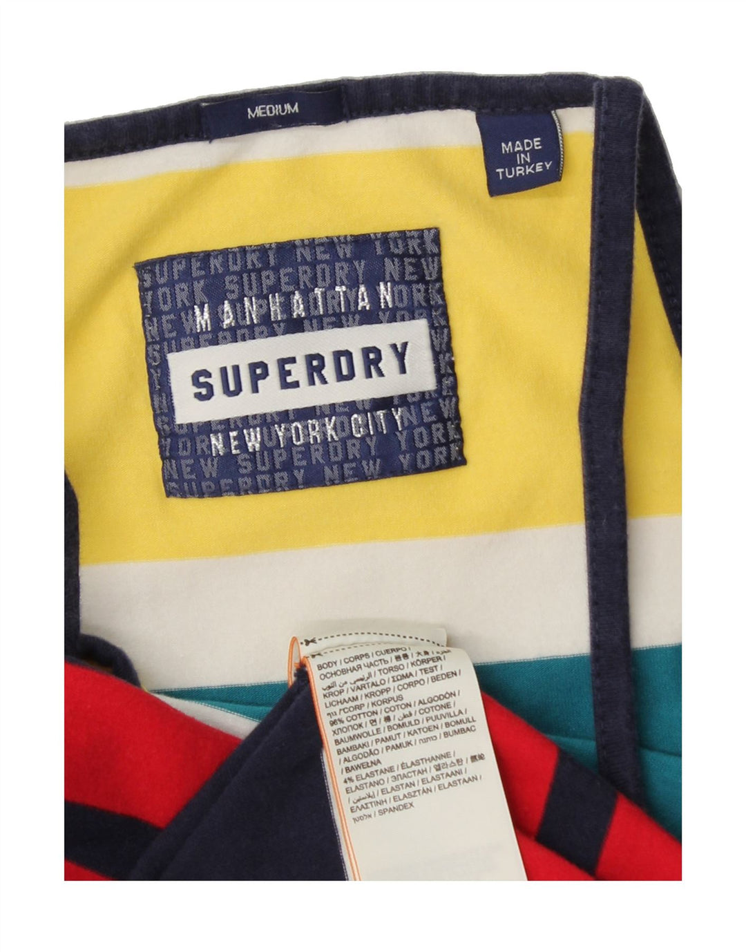 SUPERDRY Womens Bodycon Dress UK 12 Medium Multicoloured Colourblock Vintage Superdry and Second-Hand Superdry from Messina Hembry 