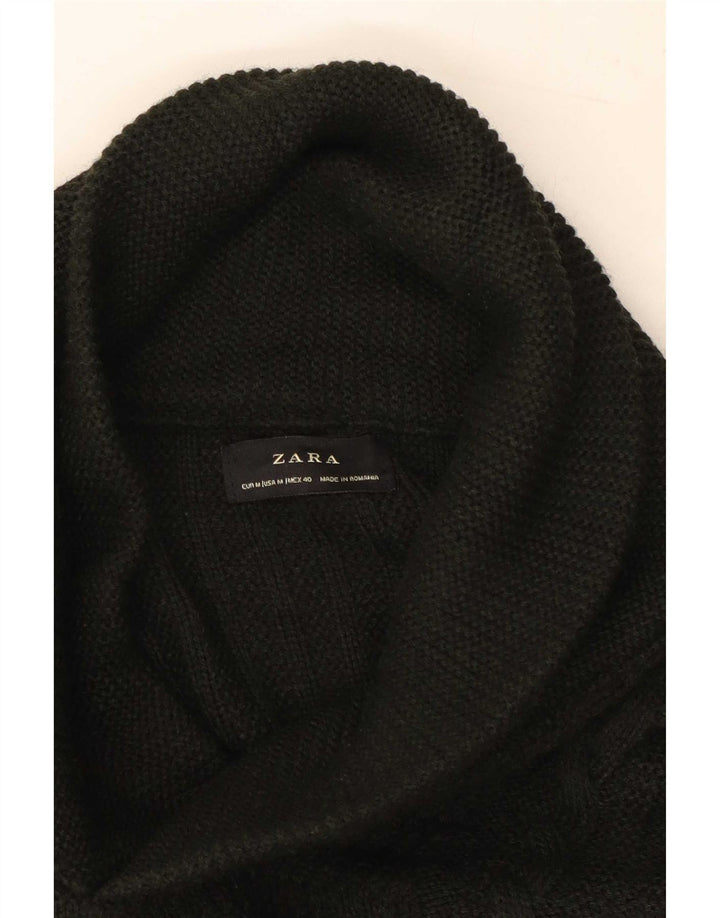 Maglione Zara da uomo con collo a scialle verde medio