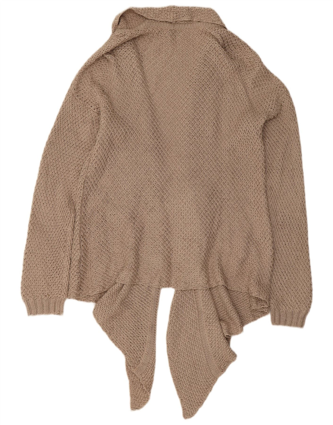 Maglione cardigan aperto da donna Massimo Dutti UK 16 grande cotone beige