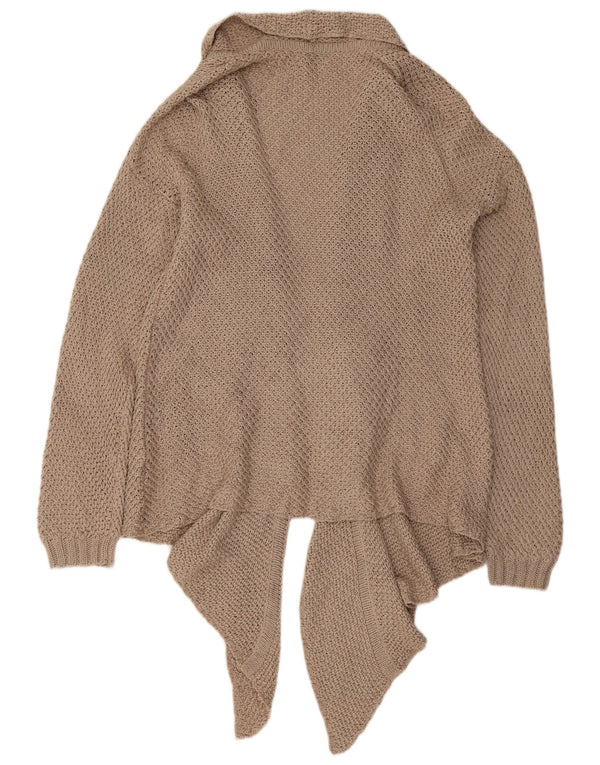 Maglione cardigan aperto da donna Massimo Dutti UK 16 grande cotone beige