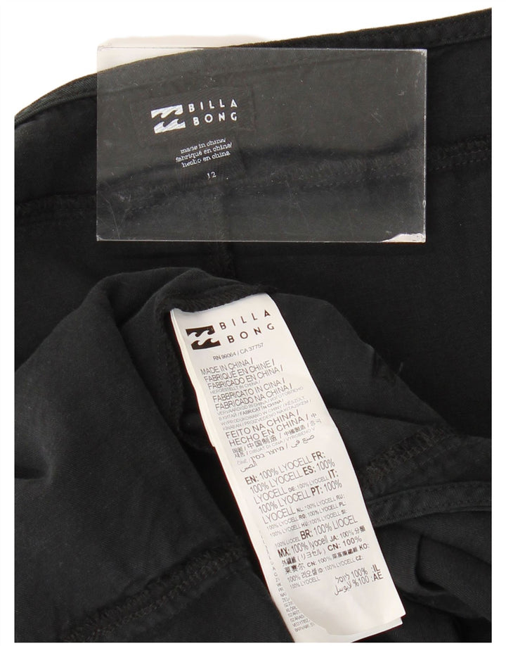 Pantaloncini salopette da donna BILLABONG UK 12 medi W38 Lyocell nero