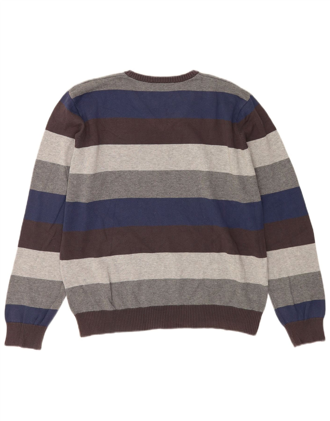 Maglione Zara da uomo con scollo a V, cotone a righe grandi multicolori