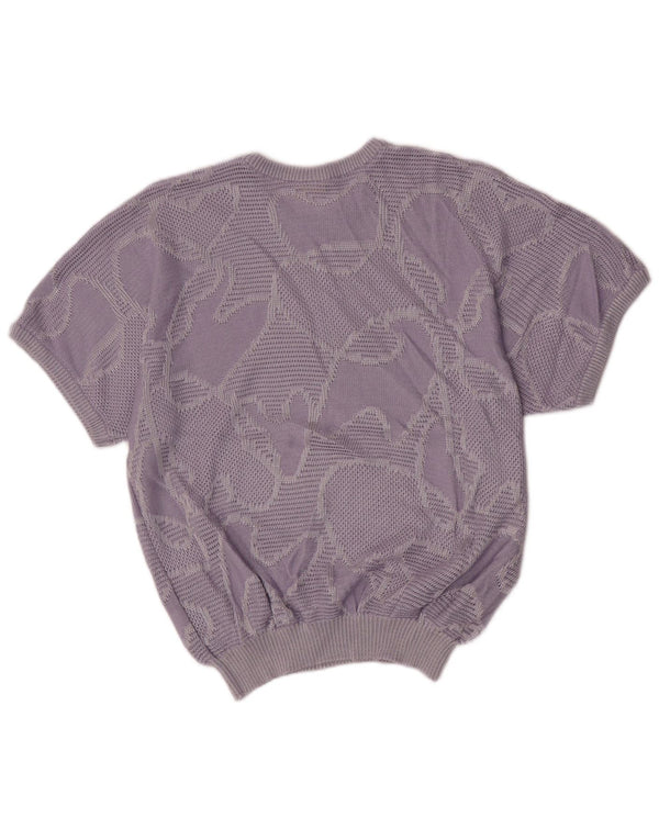 Maglione maglione girocollo a maniche corte da donna Camilla UK 18 XL Viola