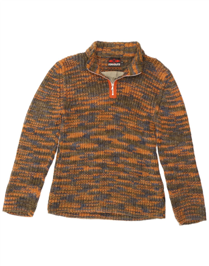 Foxhound uomo maglione con zip collo maglione XL acrilico chiazzato multicolore