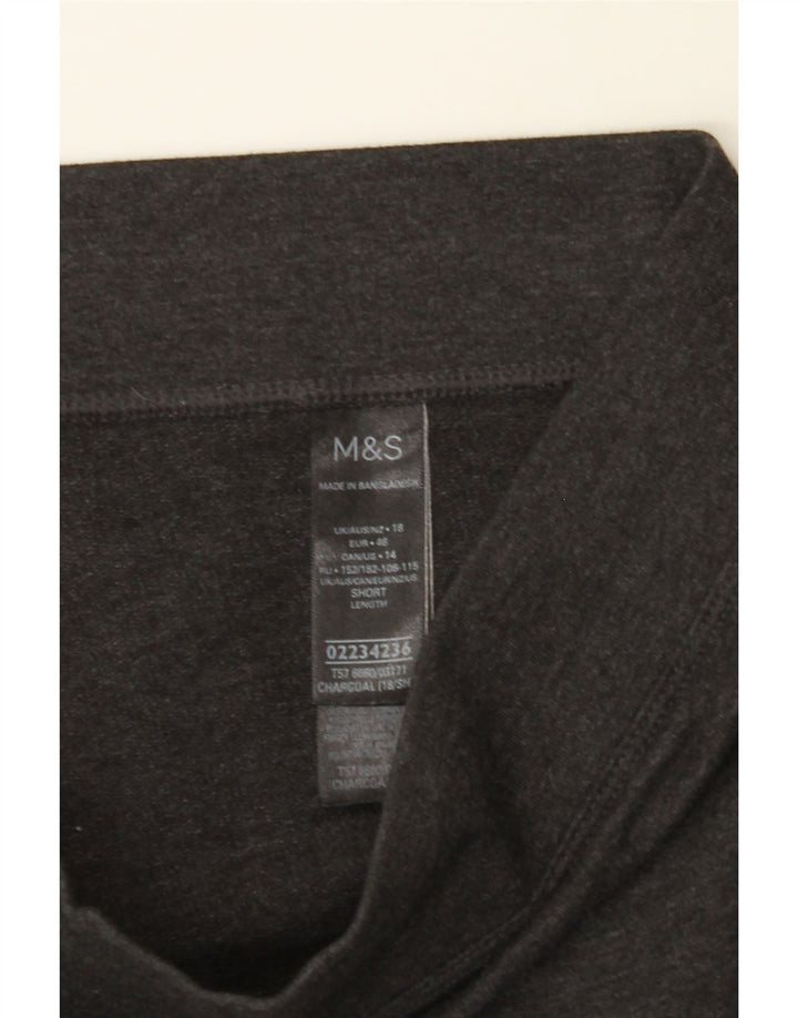 MARKS & SPENCER Womens Leggings US 18 2XL  Grey Cotton Vintage Marks & Spencer and Second-Hand Marks & Spencer from Messina Hembry 