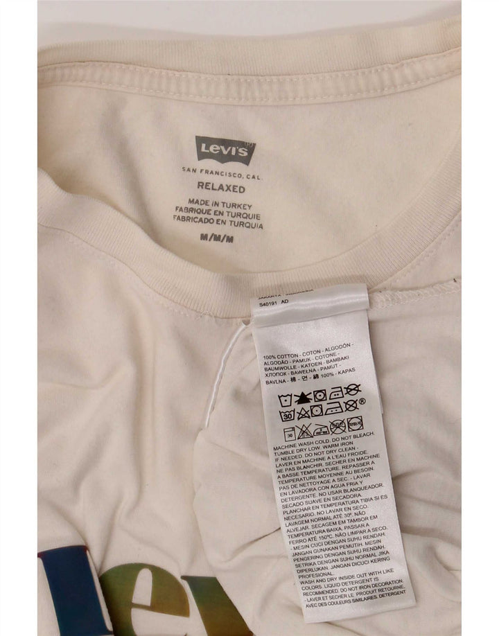 Levi's T-shirt grafica da donna con vestibilità rilassata, cotone bianco medio, UK