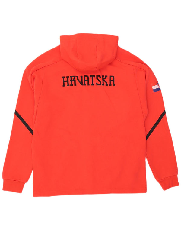 Felpa con cappuccio e zip grafica Adidas da uomo XL in cotone rosso