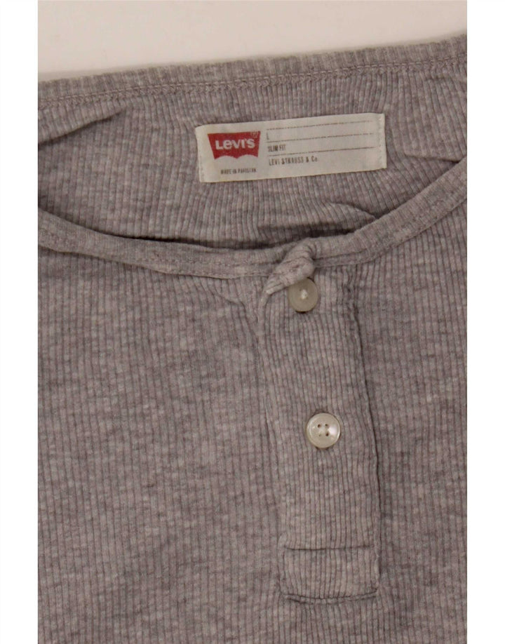 Levi's Mens Slim Fit Top manica lunga grande grigio screziato