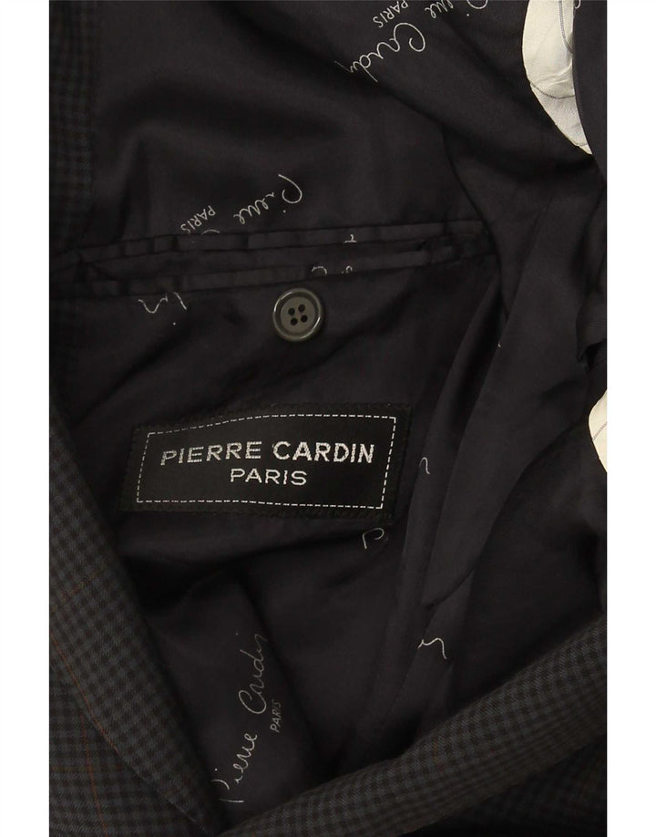 Giacca blazer da uomo a 2 bottoni Pierre Cardin UK 38 a quadri grigio medio