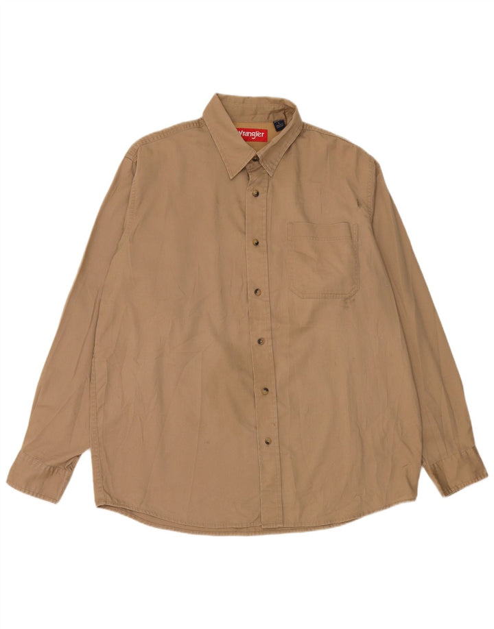 Camicia da uomo Wrangler grande in cotone beige