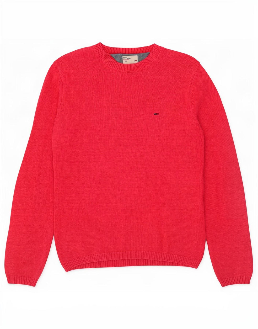 Maglione maglione girocollo da uomo Tommy Hilfiger in cotone rosso medio