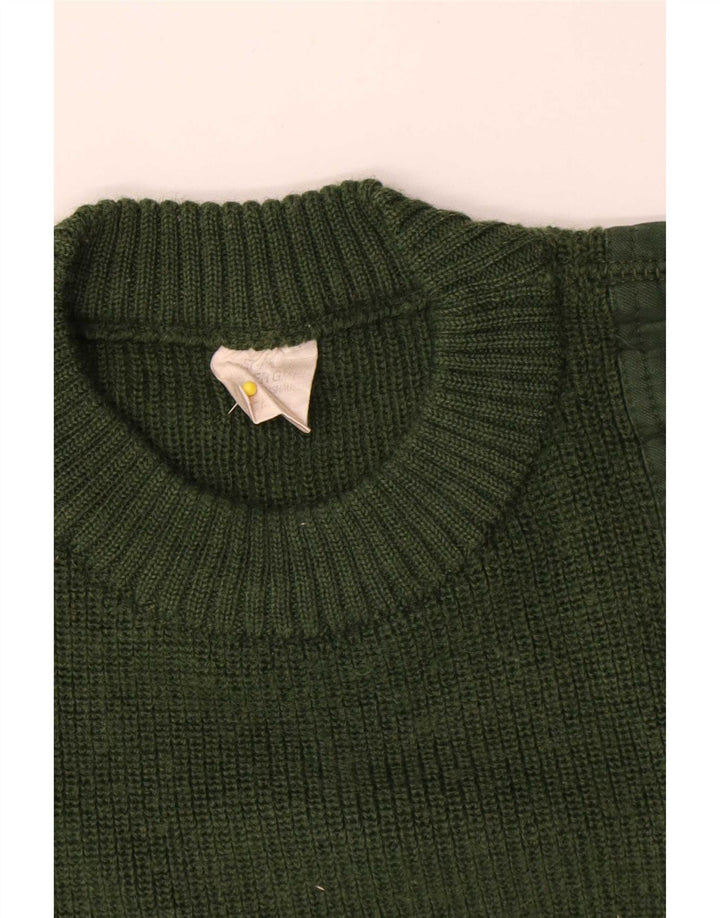 Maglione girocollo con grafica vintage da uomo IT 50 verde medio