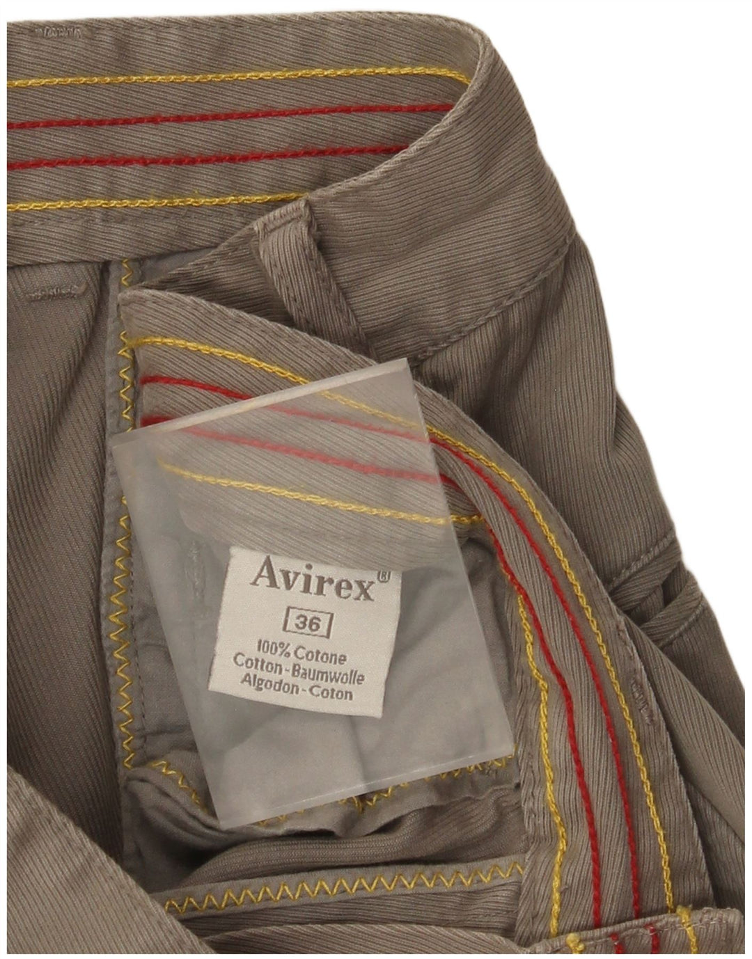 Pantaloni chino dritti da uomo Avirex W36 L29 cotone grigio
