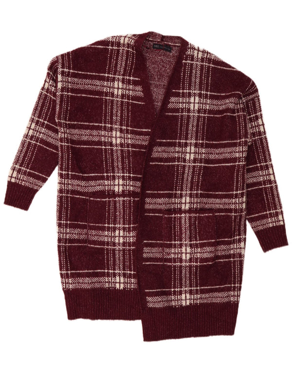 Maglione cardigan lungo da donna Marks & Spencer UK 18 XL Borgogna