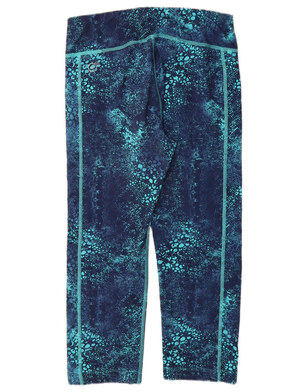Leggings Capri PUMA da donna con motivo astratto UK 12 Poliestere blu medio