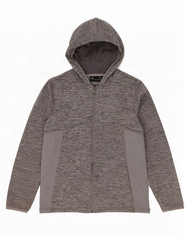 Maglione con cappuccio e zip Under Armour per ragazzi Cold Gear 11-12 anni Large Grigio