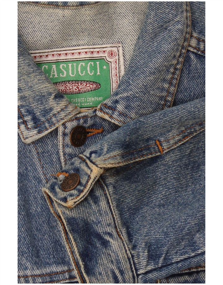 Giacca in denim da uomo Casucci UK 36 piccola in cotone blu