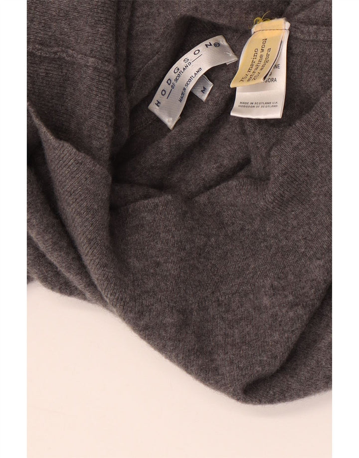 Maglione maglione a collo alto da donna Hodgson UK 14 Grigio medio chiazzato