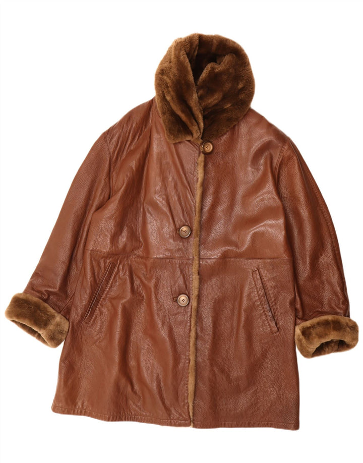 Cappotto in pelle da donna Conbipel UK 14 Large in pelle marrone